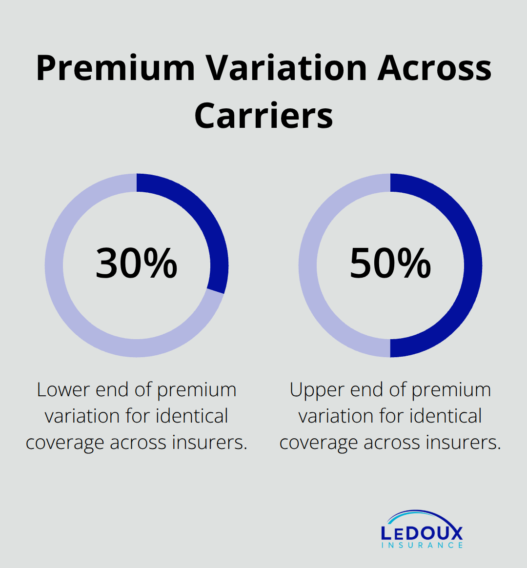 Range of premium variation for identical coverage across insurers - Flood earthquake landlord insurance